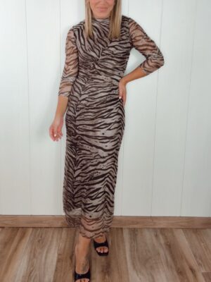 Vestido cebra marrón